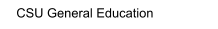 CSU General Education