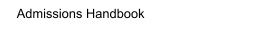 Admissions Handbook