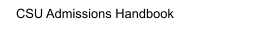 CSU Admissions Handbook