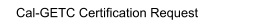 Cal-GETC Certification Request